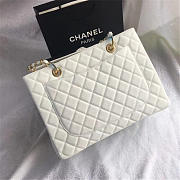 Chanel original caviar calfskin shopping tote white bag with gold hardware - 4