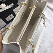 Chanel original caviar calfskin shopping tote white bag with gold hardware - 2