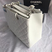 Chanel original caviar calfskin shopping tote white bag with silver hardware - 5