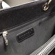 Chanel original caviar calfskin shopping tote black bag with silver hardware - 2