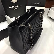 Chanel original caviar calfskin shopping tote black bag with silver hardware - 5