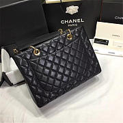 Chanel original caviar calfskin shopping tote black bag with gold hardware - 4