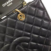 Chanel original caviar calfskin shopping tote black bag with gold hardware - 2
