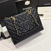 Chanel original caviar calfskin shopping tote black bag with gold hardware - 6