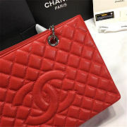 Chanel original caviar calfskin shopping tote Red bag with silver hardware - 4