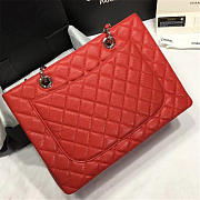 Chanel original caviar calfskin shopping tote Red bag with silver hardware - 5