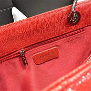 Chanel original caviar calfskin shopping tote Red bag with silver hardware - 6