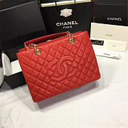 Chanel original caviar calfskin shopping tote Red bag with gold hardware - 1