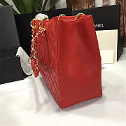 Chanel original caviar calfskin shopping tote Red bag with gold hardware - 2