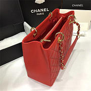 Chanel original caviar calfskin shopping tote Red bag with gold hardware - 4