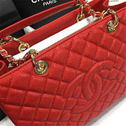 Chanel original caviar calfskin shopping tote Red bag with gold hardware - 5