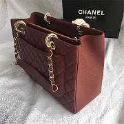Chanel original caviar calfskin shopping tote Wine Red bag with gold hardware - 6