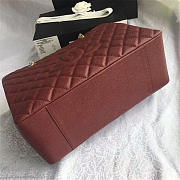 Chanel original caviar calfskin shopping tote Wine Red bag with gold hardware - 4