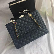 Chanel original caviar calfskin shopping tote Navy blue bag with gold hardware - 1