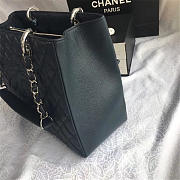 Chanel original caviar calfskin shopping tote Navy blue bag with silver hardware - 5