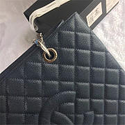 Chanel original caviar calfskin shopping tote Navy blue bag with silver hardware - 6