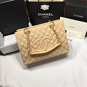 Chanel original caviar calfskin shopping tote Apricot bag with gold hardware - 2
