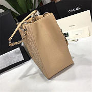 Chanel original caviar calfskin shopping tote Apricot bag with Silver hardware - 5
