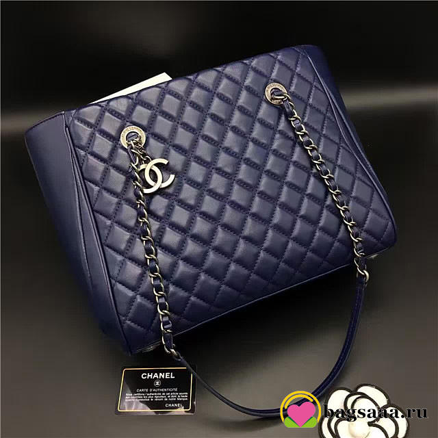 Chanel Lambskin Leather tote bag Blue - 1