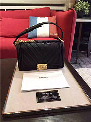 Chanel calfskin Leboy bag black with gold hardware 25cm - 1