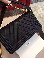 Chanel calfskin Leboy bag black with gold hardware 25cm - 5