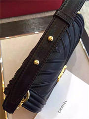 Chanel calfskin Leboy bag black with gold hardware 25cm - 6