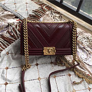 Chanel calfskin Leboy bag Red with gold hardware 25cm - 1