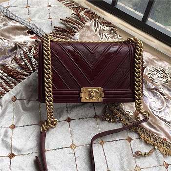 Chanel calfskin Leboy bag Red with gold hardware 25cm