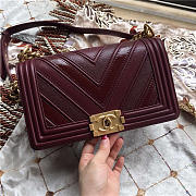 Chanel calfskin Leboy bag Red with gold hardware 25cm - 2