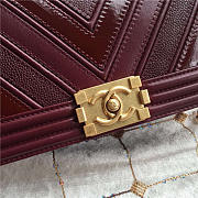 Chanel calfskin Leboy bag Red with gold hardware 25cm - 3