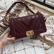 Chanel calfskin Leboy bag Red with gold hardware 25cm - 4