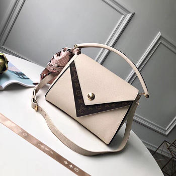 Louis Vuitton Double V Leather Top Handbag white