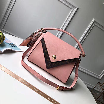 Louis Vuitton Double V Leather Top Handbag Pink
