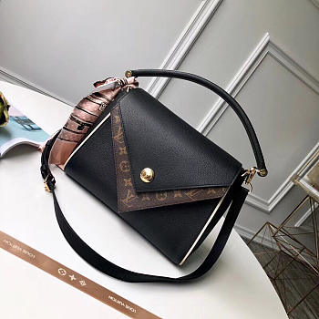 Louis Vuitton Double V Leather Top Handbag Black