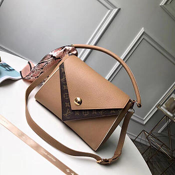 Louis Vuitton Double V Leather Top Handbag Khaki