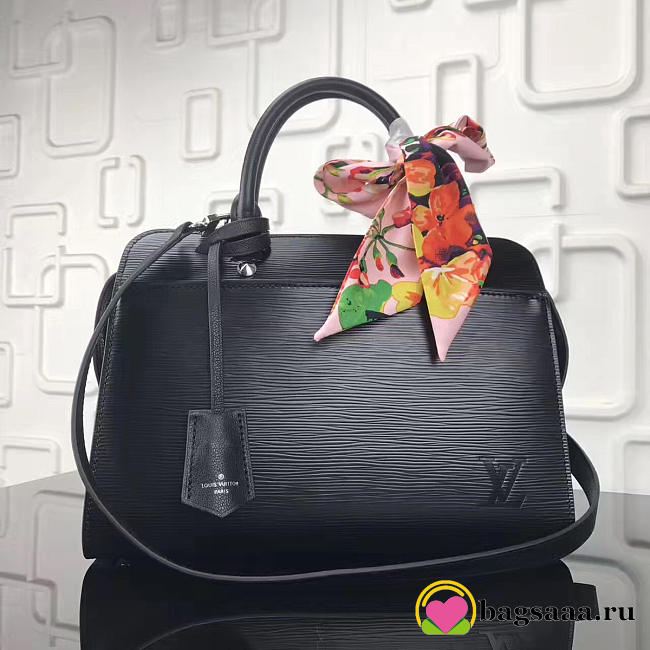 Louis Vuitton Vaneau Cuir Ecume Leather Handbag Black - 1