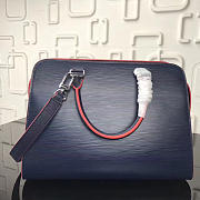 Louis Vuitton Vaneau Cuir Ecume Leather Handbag Blue - 6