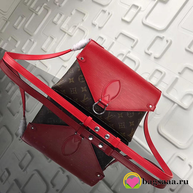 Louis Vuitton Saint Michel Monogram Epi Leather Bag With Red M44033 - 1