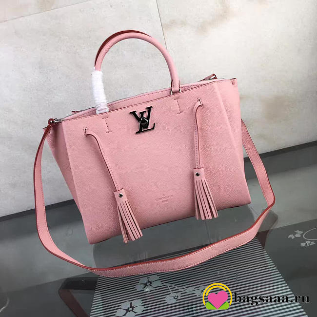 Louis Vuitton Lockmeto Calfskin Handbags Pink M54570 - 1