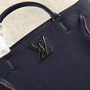 Louis Vuitton Lockmeto Calfskin Handbags Navy Blue M54570 - 3