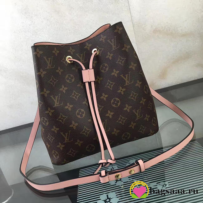 Louis Vuitton Neonoe Monogram Calfskin Bucket Bag Pink M44021 - 1