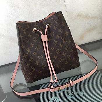 Louis Vuitton Neonoe Monogram Calfskin Bucket Bag Pink M44021