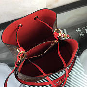 Louis Vuitton Neonoe Monogram Calfskin Bucket Bag Red M44021 - 5