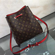 Louis Vuitton Neonoe Monogram Calfskin Bucket Bag Red M44021 - 4