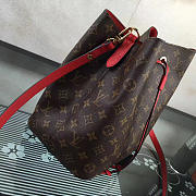 Louis Vuitton Neonoe Monogram Calfskin Bucket Bag Red M44021 - 3