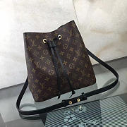 Louis Vuitton Neonoe Monogram Calfskin Bucket Bag Black M44021 - 1