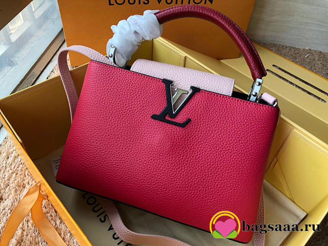 Louis Vuitton Leather Capucines Bag N94519 Rose Red - 1