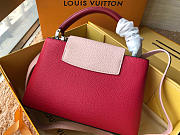 Louis Vuitton Leather Capucines Bag N94519 Rose Red - 3