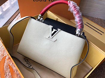 Louis Vuitton Leather Capucines Bag N94519 Beige