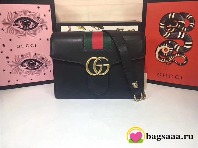 Gucci GG Marmont Leather Shoulder Bag 476468 black - 1